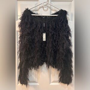 NWT Romeo and Juliet Couture Knitted Eyelash Sweater Sz M Black Dark Fairy Goth